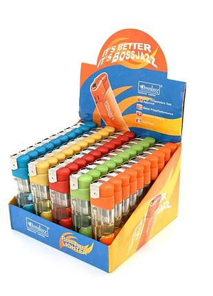 Запальничка турбо bossjazz bd-558, упаковка 50шт, ціна за упаковку, black