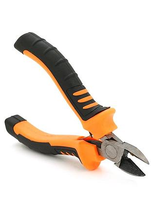 Кусачки voltronic, чорно-жовтогарячі ручки, 125мм, 55гр
