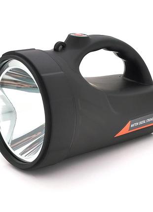 Ліхтар пошуковий watton wt-240, 1led t6, 20w, 3 режими, 7000mah, black, ip40, сзу+азу, 195х120х140мм, box