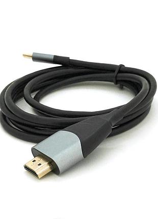 Кабель hdmi (тато) — type-c (тато), 4k, 30hz, chip:ag9310, 1.8m, black