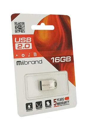 Флеш-накопичувач mibrand hawk, usb 2.0, 16gb, metal design, blister