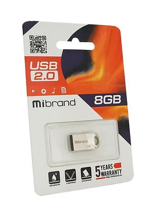Флеш-накопичувач mibrand hawk, usb 2.0, 8gb, metal design, blister