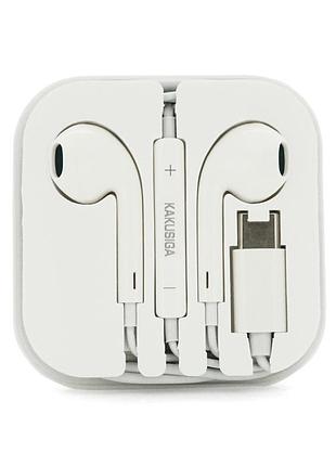 Універсальні навушники-вкладиші ikaku ksc-579 beidi з мікрофоном (type-c), white, bох