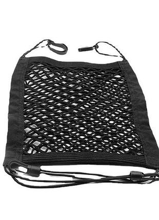 Сітка кишеня між сидіннями, 30x25см, тришарова, 4 резинки, black