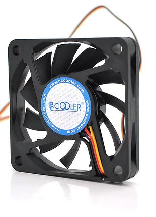 Кулер корпусний pccooler f62, 60x60x10mm, 12v/0.13a, rpm 3500±10%, 3-pin + molex, black, box