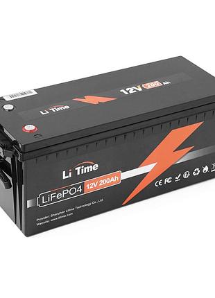Акумуляторна батарея li-time lifepo4 12.8v 200ah, 2560wh, bms 100a, 532*207*215мм