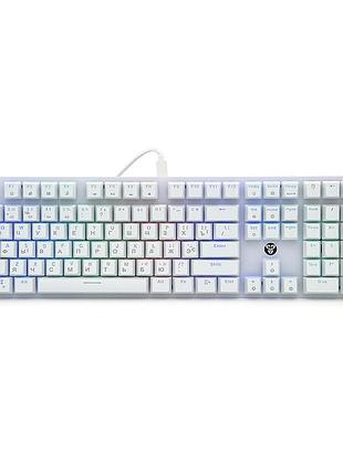 Клавіатура usb fantech mk855rgb, довжина кабелю 135см, (eng/укр/рус), white, 108к, q10