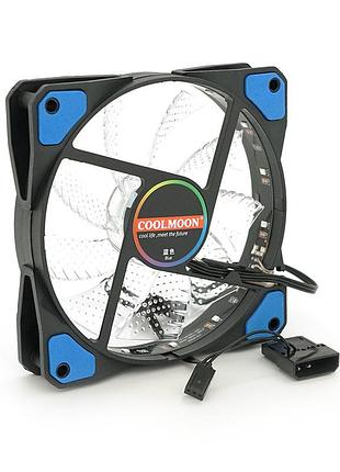 Кулер корпусний 12025 dc sleeve fan 3pin + 4pin - 120*120*25 мм, 12v, 1100 об/хв, blue