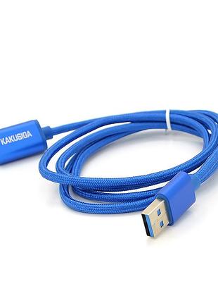 Подовжувач  ikaku ksc-753 zuofei usb am/af usb3.0 charging data extension cable, 1,2m, blue, box