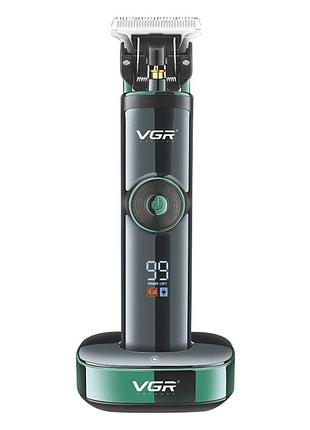 Акумуляторна машинка для стрижки vgr v-671, 4 насадки, led display, box
