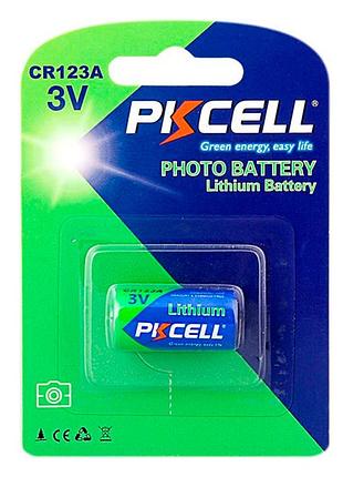 Батарейка літієва pkcell 3v cr123a lithium manganese battery ціна за блістер, q8/96