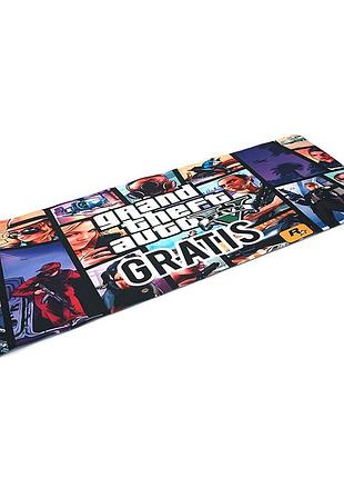 Килимок 300*800 тканинний gta5 city з боковою прошивкою, товщина 3 мм, пакет