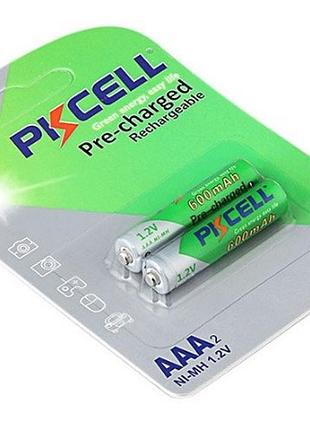 Акумулятор pkcell 1.2v aaa 600mah nimh already charged, 2 штуки у блістері ціна за блістер, q12