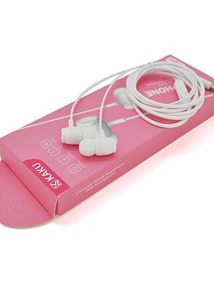 Навушники провідні ikaku ksc-382 erman з мікрофоном, white, bох