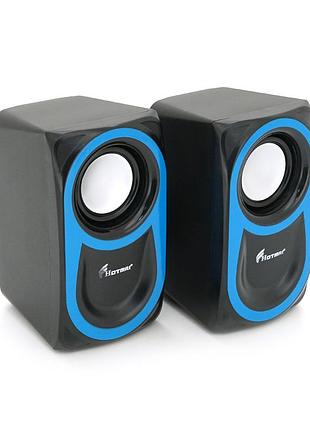 Колонки 2.0 hotmai hn-88 usb+3.5mm, 2x3w, 20hz-18khz, з регулятором гучності, black, box, q24