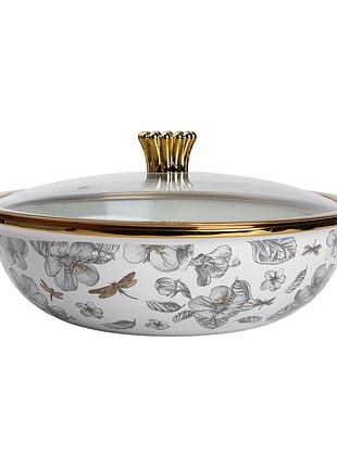 Каструля з кришкою емаль 4,5 л велика hp-2-108