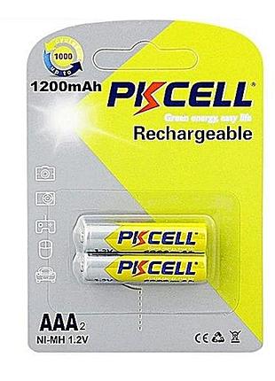 Акумулятор pkcell 1.2v aaa 1200mah nimh rechargeable battery, 2 штуки у блістері ціна за блістер, q12