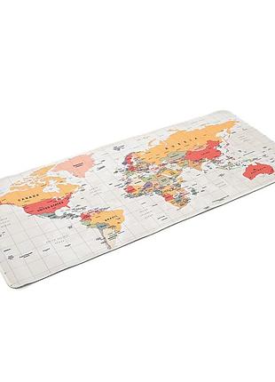 Килимок 300*700 тканинний карта світу з боковою прошивкою, товщина 3 мм, колір beige, пакет