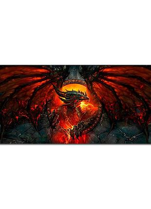 Килимок 300*600 тканинний world of warcraft dragon з боковою прошивкою, товщина 2 мм, пакет
