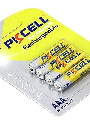 Акумулятор pkcell 1.2v aaa 600mah nimh rechargeable battery, 4 штуки в блістері ціна за блістер, q12
