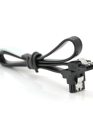 Кабель інтерфейсний sata 0.45м, кут 90 ° c засувкою, чорний