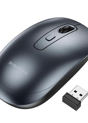 Миша бездротова borofone bg13, 1600dpi, gray, 2.4ghz, box