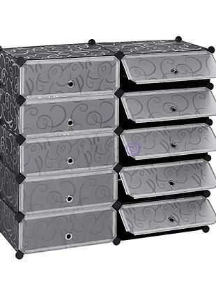 Шафа для взуття пластикова mpa2-5, 39х37х76см, black, box