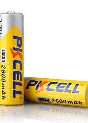 Акумулятор 18650 pkcell 3.7v 18650 2600mah li-ion rechargeable batery 1 шт в блістері, ціна за блістер, q20
