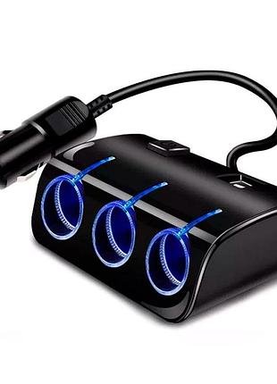 Азп розгалужувач weifeng, 12v-3 * 12v + 2 * usb, black, blister