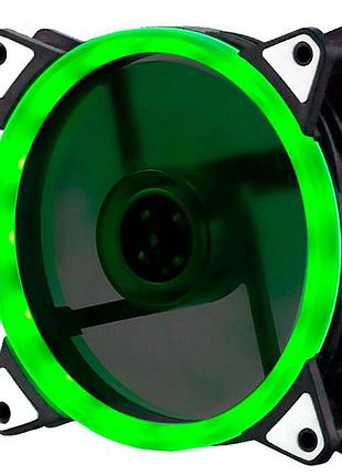 Кулер корпусний 12025 dc sleeve fan 4pin - 120*120*25мм, 12v, 1100об/хв, green, двосторонній