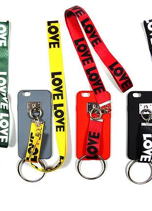 Накладка love с ремешками iphone 6/6s