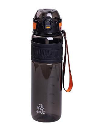 Пляшка для води houo спортивна 1 літр з фліп кришкою чорна hp-14-33b