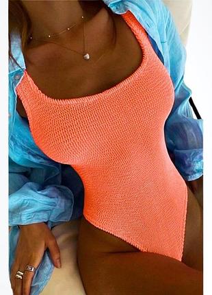Шикарный слитный яркий купальник жатка супер батал boohoo 🌺🌴🌺