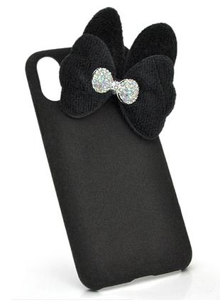 Накладка пушистая бантик iphone x