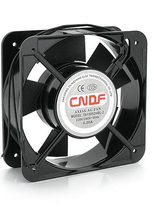 Кулер для охолодження серверних бп тa15052hbl2 dc sleeve fan 2pin під паяння - 150*150*50мм, 220v/0,22a,