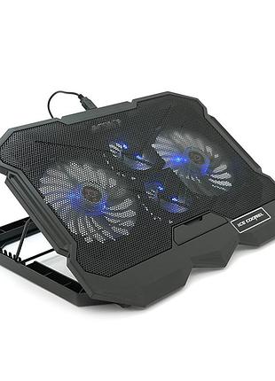 Підставка під ноутбук icecoorel k22, 10-17", 2*125мм+2*70мм 2600±10% rpm, корпус пластик+алюміній,