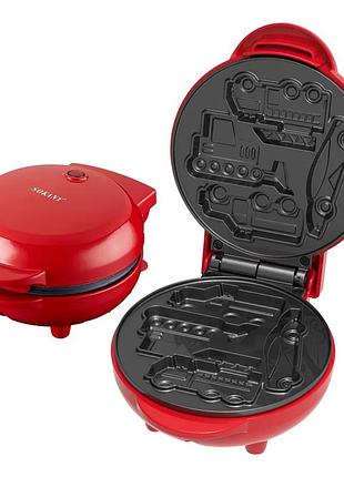 Вафельниця для вафель у вигляді машинок 550 вт антипригарне покриття sokany sk-08097