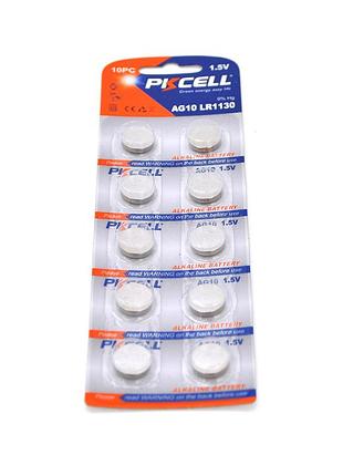 Батарейка лужна pkcell 1.5v ag10, 10 штук в блістері ціна за блістер, q
