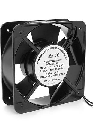 Кулер для охолодження серверних бп fp-108ex-s1-s dc sleeve fan 2pin під паяння - 172*150*51мм, 220v/0,22a,