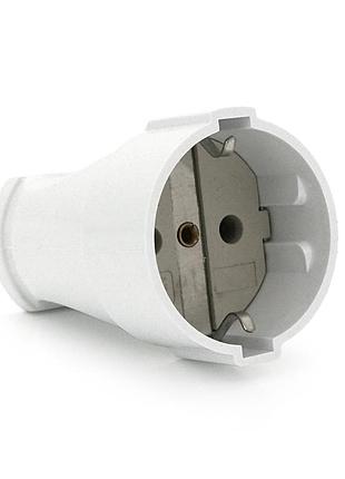 Штепсельний роз'єм з заземленням 16a 250v a102, white, q15