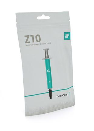 Паста термопровідна deepcool z10 5g, шприц, blue-gray, >6.5 w/m-k, <0,08c-in²/w, -50°≈220°, в'язкість -85k