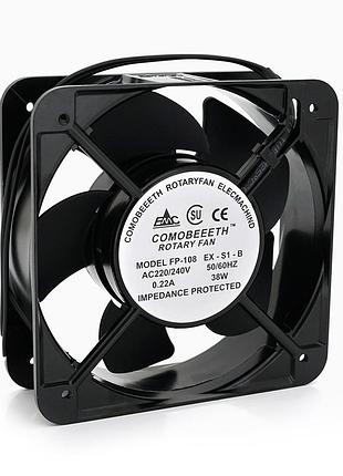 Кулер для охолодження серверних бп bt-220 15050b2h dc sleeve fan 2pin під паяння - 150*150*50мм, 220v/0,22a,