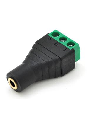 Гніздо для підключення  minijack 3.5 stereo (3 контакти) із клемами під кабель q100