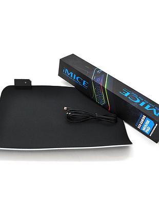 Коврик 250 * 350 для миші imice pd-04 тканевий з боковою прошивкою, товщина 4 мм, rgb, під usb- вихід, color