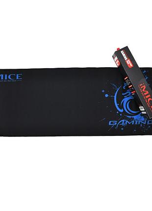 Коврик 300 * 800 для миші imice pd-03 тканевий з боковою прошивкою, товщина 4 мм, black-blue, color box