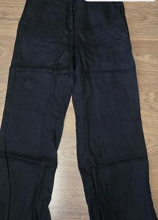 Льняні чорні жіночі штани