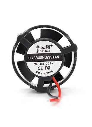 Кулер корпусний jln2710, 27x27x10mm, 9v/0.08a/0.7w, 2-pin, під пайку, black, oem