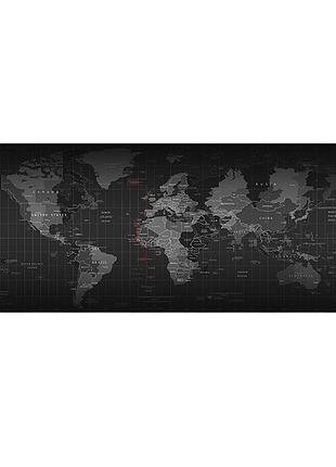 Килимок 500*1000 тканинний карта світу з боковою прошивкою, товщина 2 мм, колір black, oem