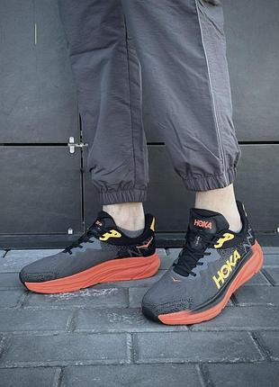 Кросівки hoka chalengers atr 7 (d.gray & orange)