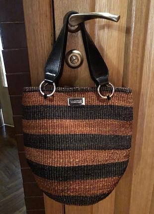 Сумка соломка з шкіряними ручками 😊👍👜🔥